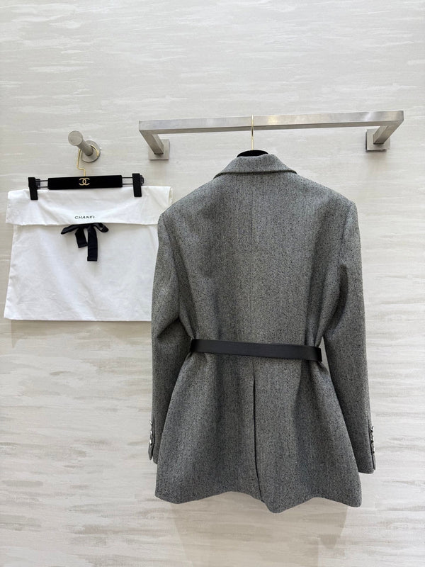 CC 26s Blazer cintré en laine mélangée grise 352329