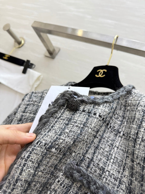 CC 26s Veste Tweed Blanc Gris 352324