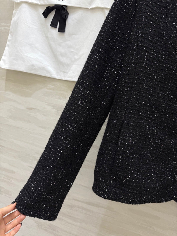 Veste CC 26s Noir Tweed Pailleté Scintillant 352318