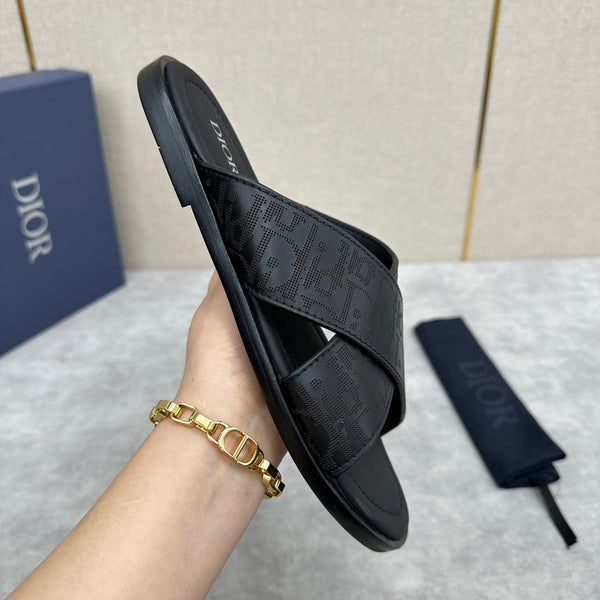 CD ALIAS SANDALO NERO IN PELLE DI VITELLO GOFFRATA