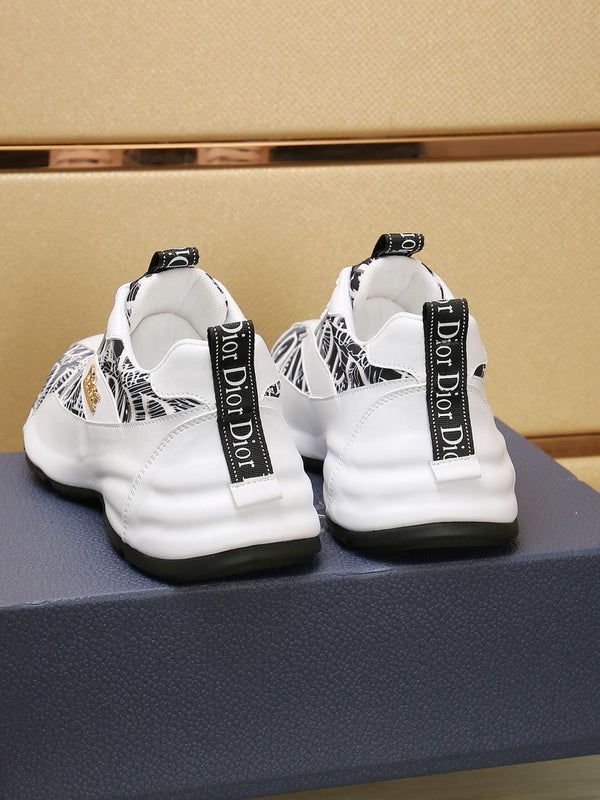 CD LINE SNEAKER WHITE AND BLACK CALFSKIN