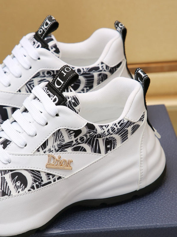 CD LINE SNEAKER WHITE AND BLACK CALFSKIN