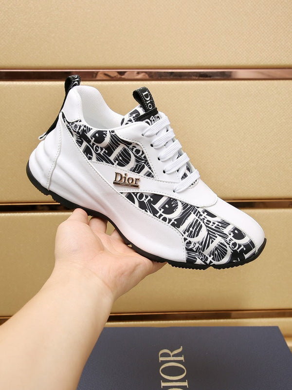 CD LINE SNEAKER WHITE AND BLACK CALFSKIN