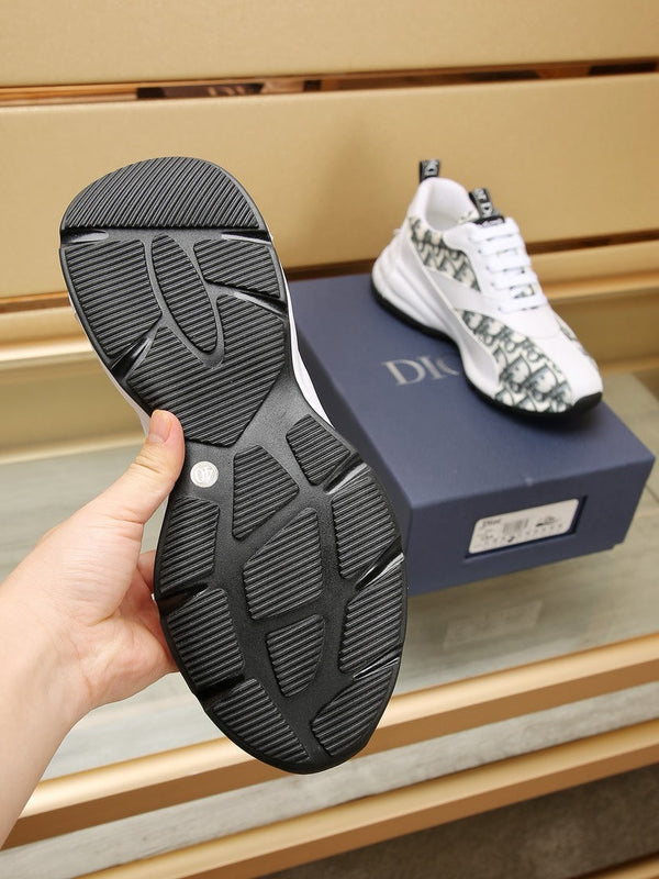 CD LINE SNEAKER WHITE AND CHARCOAL CALFSKIN