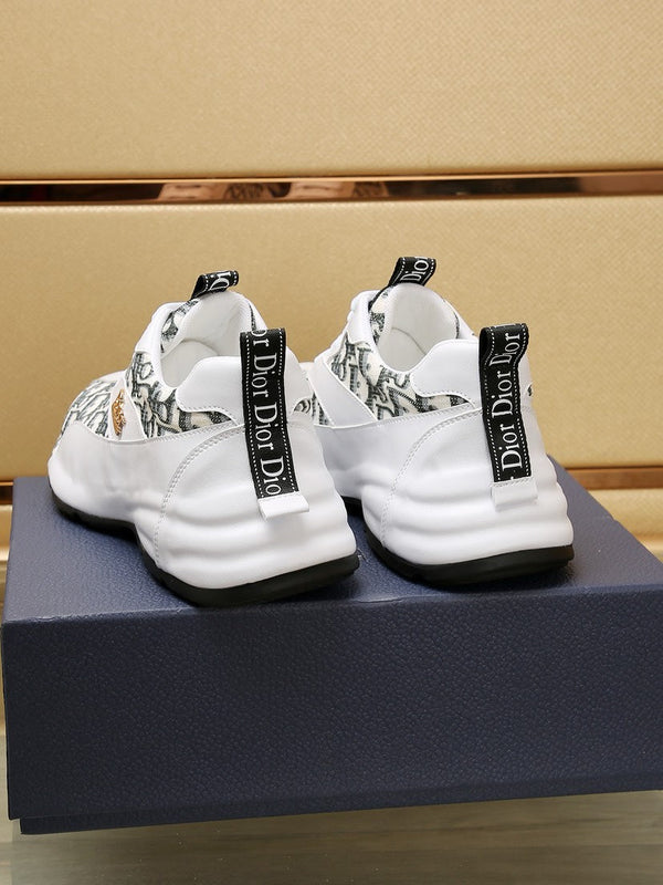 CD LINE SNEAKER WHITE AND CHARCOAL CALFSKIN