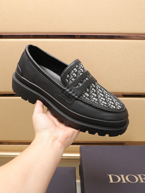 CD EXPLORER LOAFER BLACK AND WHITE JACQUARD