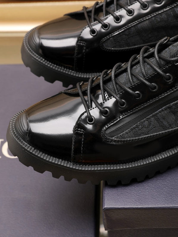 CD COMBAT DERBY SHOE BLACK POLISHED CALFSKIN