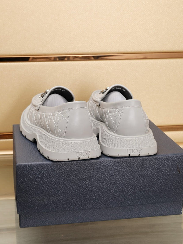 CD EXPLORER LOAFER LIGHT GRAY EMBROIDED CALFSKIN