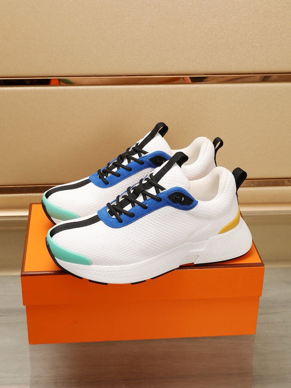 HM HUGO SNEAKER WHITE AND COBALT BREATHABLE FABRIC