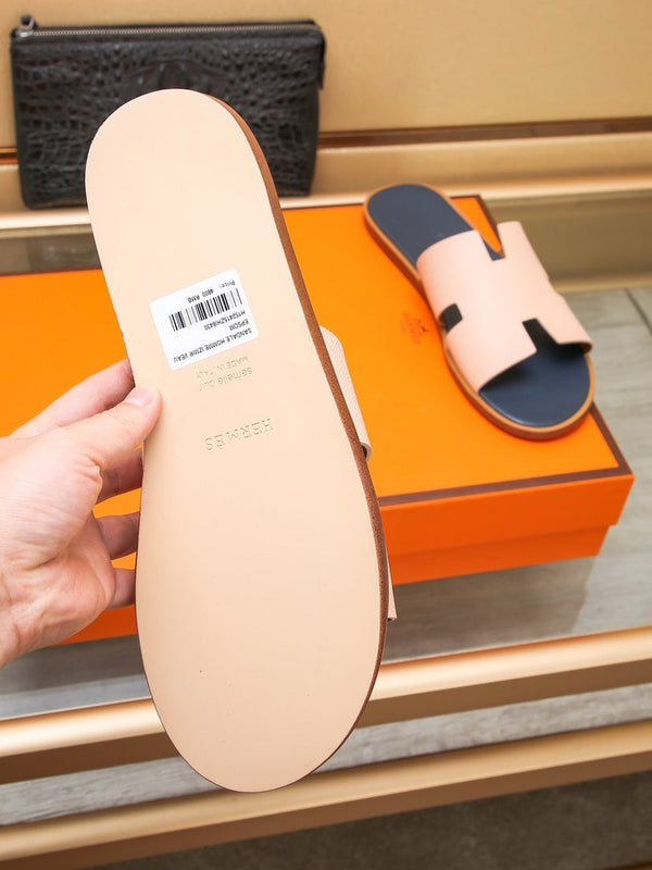 HM IZMIR SANDAL DENIM AND PEACHY CALFSKIN