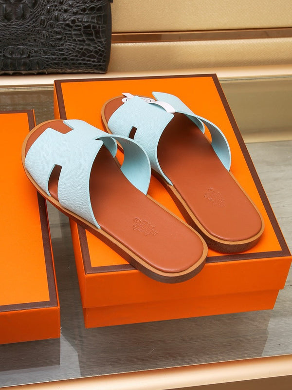 HM IZMIR SANDAL PASTEL BLUE AND TIGER CALFSKIN