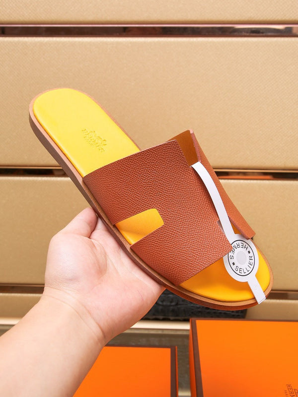 HM IZMIR SANDAL FIRE AND LEMON CALFSKIN
