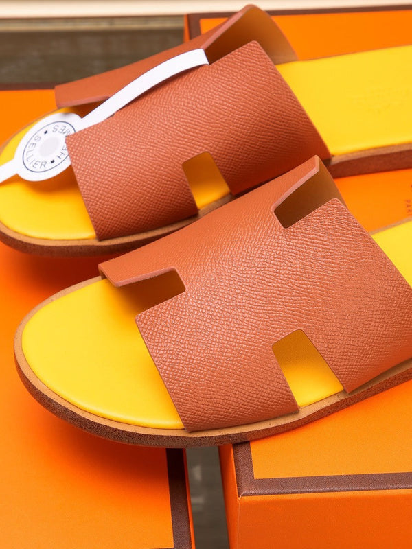 HM IZMIR SANDAL FIRE AND LEMON CALFSKIN