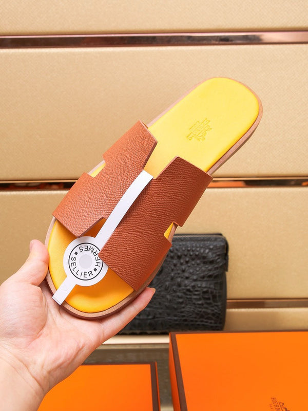 HM IZMIR SANDAL FIRE AND LEMON CALFSKIN