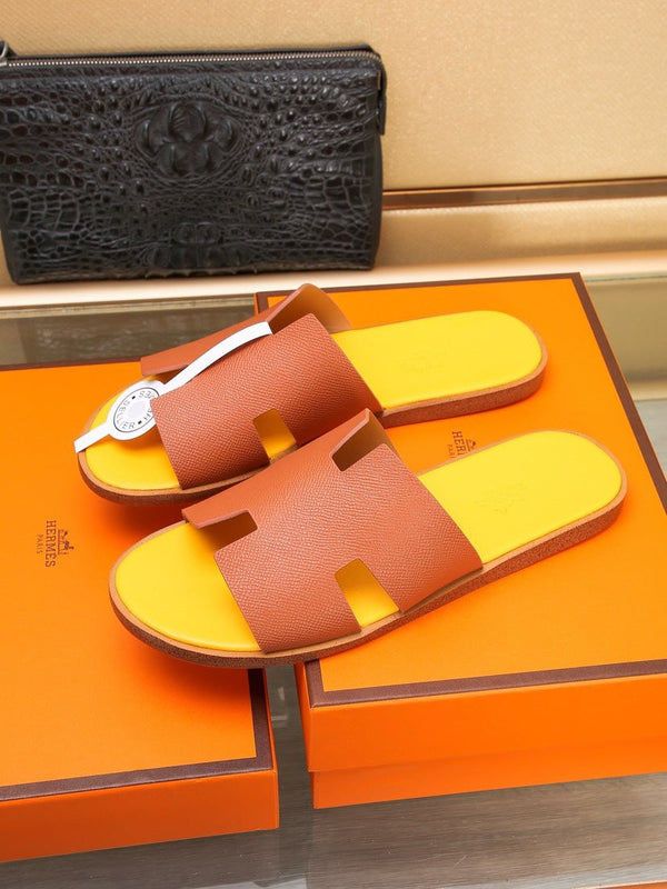 HM IZMIR SANDAL FIRE AND LEMON CALFSKIN