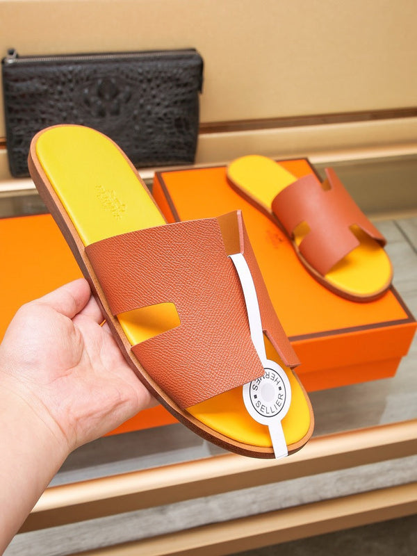 HM IZMIR SANDAL FIRE AND LEMON CALFSKIN