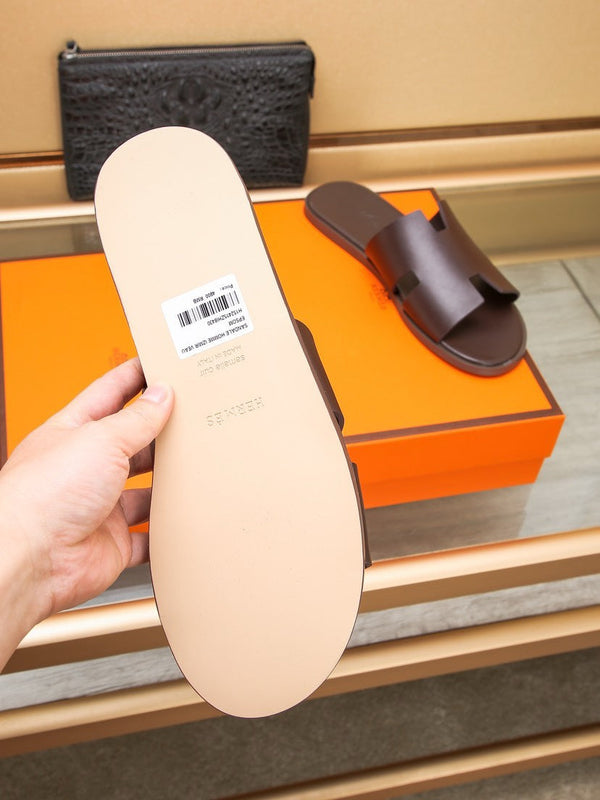 HM IZMIR SANDAL CHOCOLATE CALFSKIN