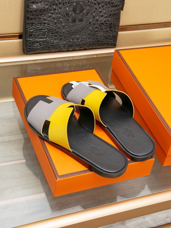 HM IZMIR SANDAL LEMON AND LIGHT GRAY LAMBSKIN