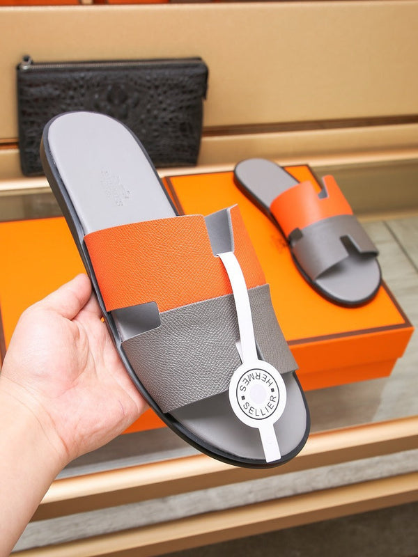 HM IZMIR SANDAL GRAY AND TIGER LAMBSKIN