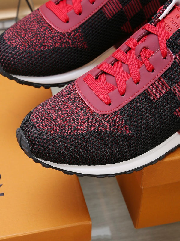 LV CLASSIC SNEAKER IN BLACK MIX SCARLET RED DAMIER