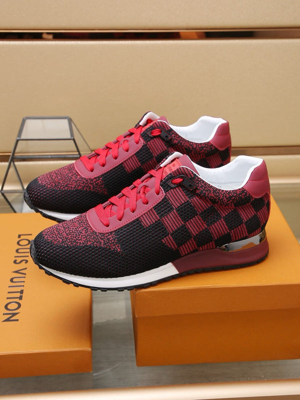 LV CLASSIC SNEAKER IN BLACK MIX SCARLET RED DAMIER