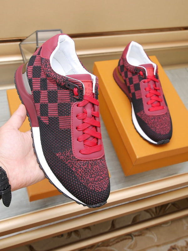 LV CLASSIC SNEAKER IN BLACK MIX SCARLET RED DAMIER