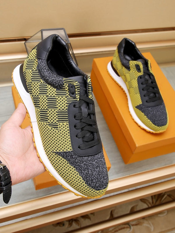 LV CLASSIC SNEAKER IN CORN YELLOW MIX BLACK DAMIER