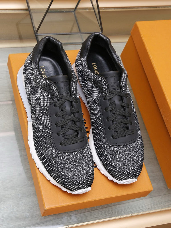 LV CLASSIC SNEAKER IN BLACK MIX WHITE LUMINOUS KNIT