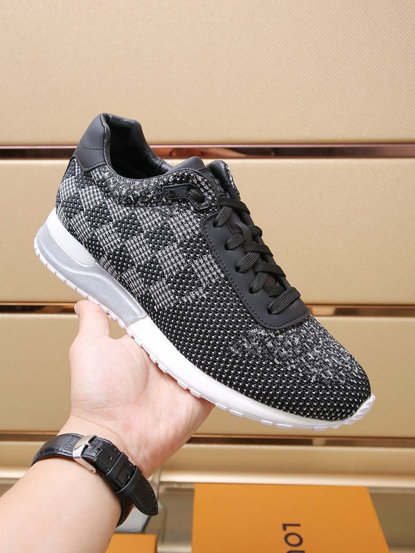 LV CLASSIC SNEAKER IN BLACK MIX WHITE LUMINOUS KNIT