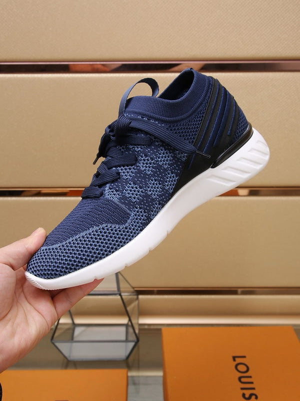 LV SNEAKERS IN COBALT BLUE MESH FABRIC