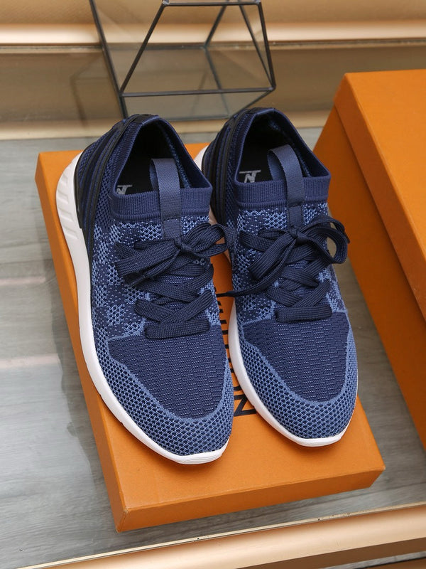LV SNEAKERS IN COBALT BLUE MESH FABRIC