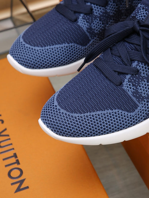 LV SNEAKERS IN COBALT BLUE MESH FABRIC