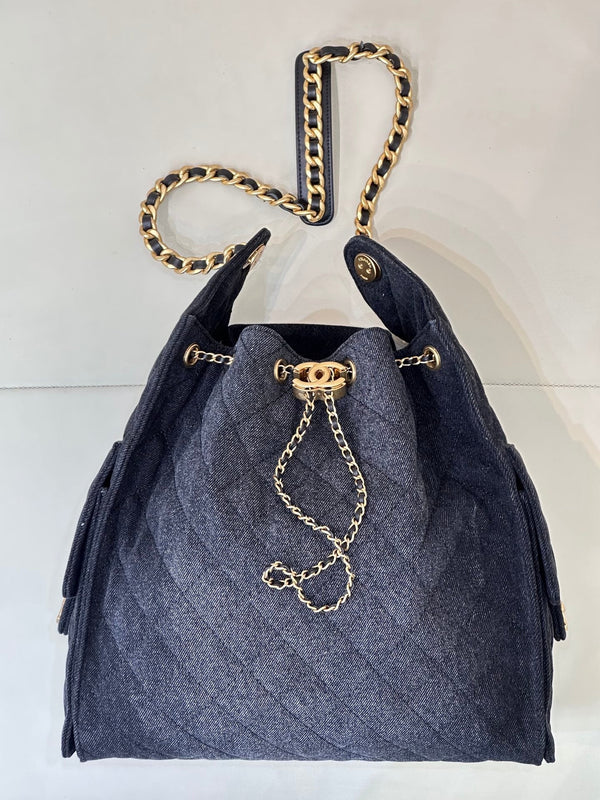 CC 25C Hobo Bags 40cm Dark Blue Denim