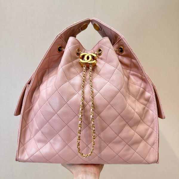 CC 25C Hobo Bags 40cm Pelle di vitello grana rosa