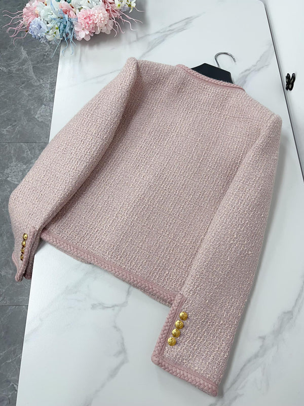 Celine Jacket Pink Gold Wool Cotton 290451