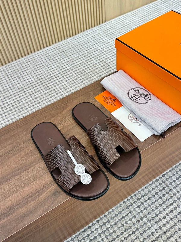 Sandalo HM Izmir in pelle marrone scuro rosa 294340