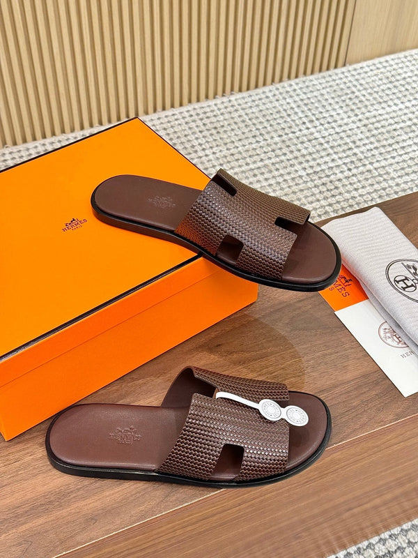 Sandalo HM Izmir in pelle marrone scuro rosa 294340