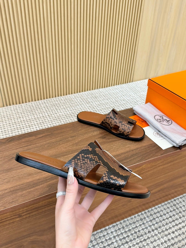 HM Men Izmir Sandals Brown Snakeskin 799287