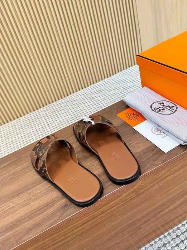 HM Men Izmir Sandals Brown Snakeskin 799287
