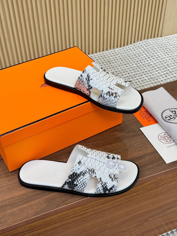 HM Men Izmir Sandals White Snakeskin 799288