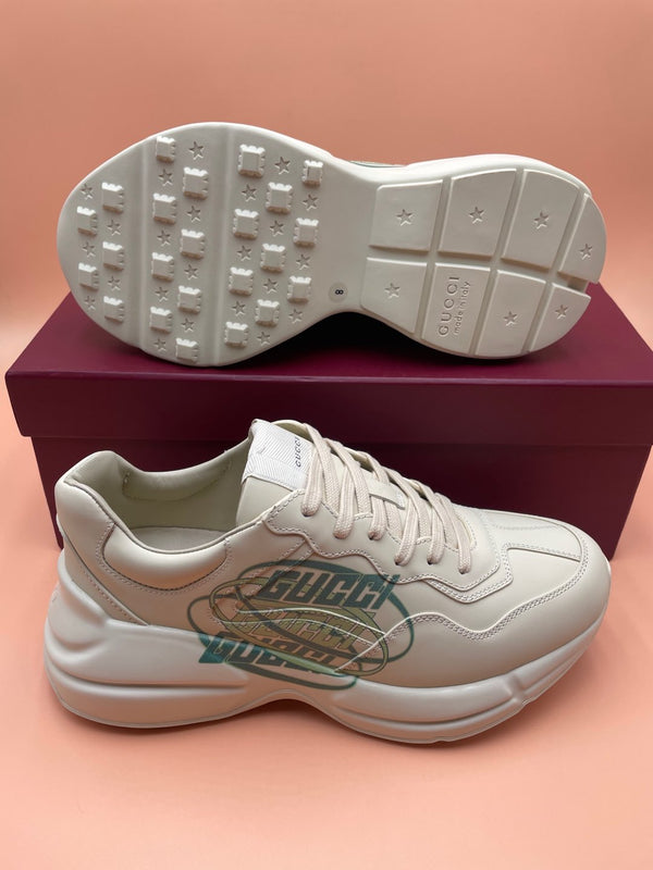 GG Men's Rhyton Sneaker Beige Sheepskin 523547