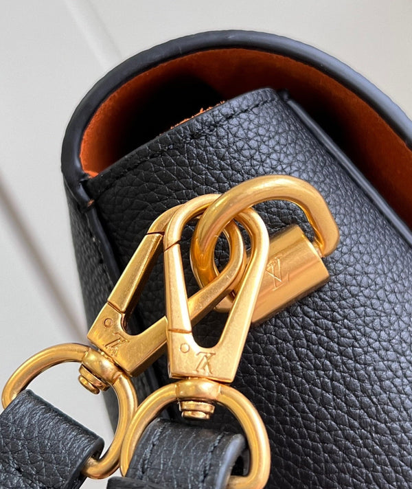 lv soft twist 27cm black calfskin gold hardware