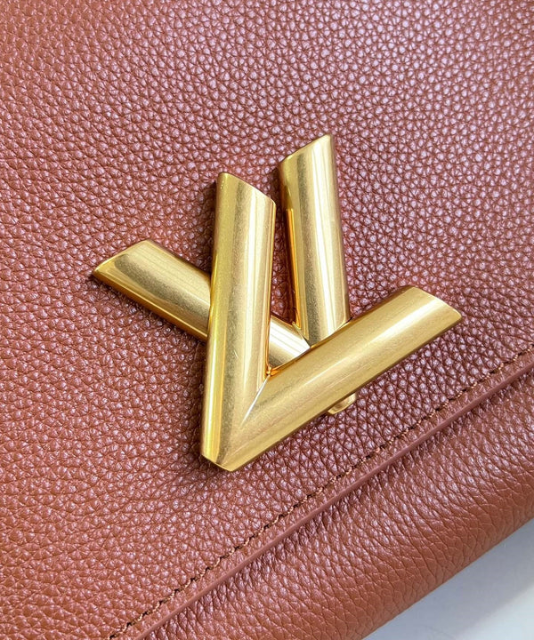 lv soft twist 27cm cognac calfskin gold hardware