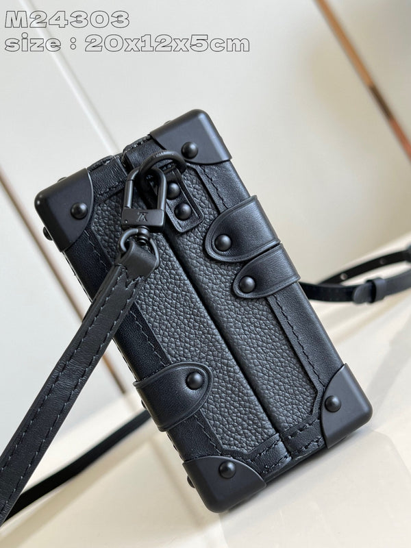 LV PETITE MALLE 20 BLACK CALFSKIN