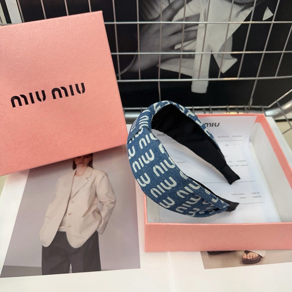 DENIM LETTER HEADBAND BALTIC BLUE MIX WHITE 205578