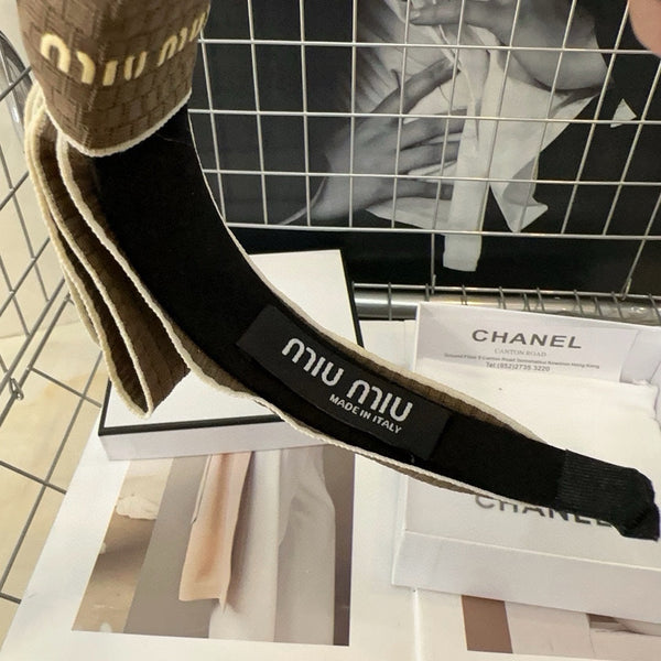 BOW HEADBAND IN BROWN BEAR KNITTED WOOL FABRIC 410871