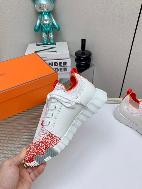 HM Depart Slip-on Sneaker In Red Omber White Woven Fabric 106334