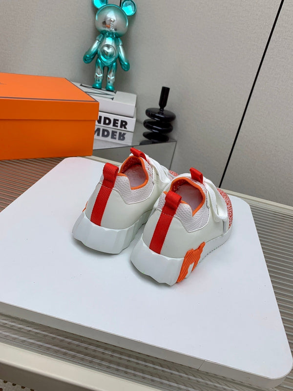 HM Depart Slip-on Sneaker In Red Omber White Woven Fabric 106334