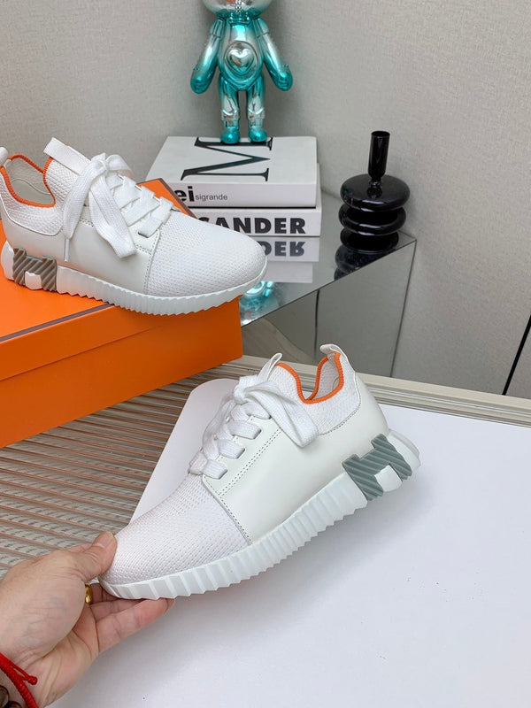 HM Depart Slip-on Sneaker In White Woven Fabric 106333