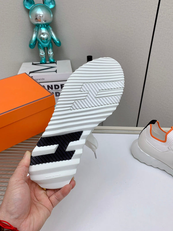 HM Depart Slip-on Sneaker In White Woven Fabric 106327